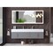 Castello Usa Nile 72" Wall Mounted  Gray Vanity With White Top And  Gold Handles CB-MC-72G-GLD-2053-WH - alternate 3